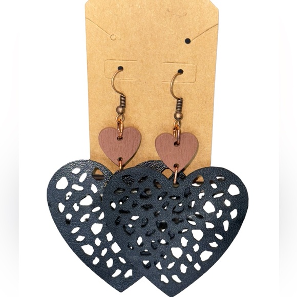Jewelry - Leather Cut Out NWOT Lightweight Fashion Earrings